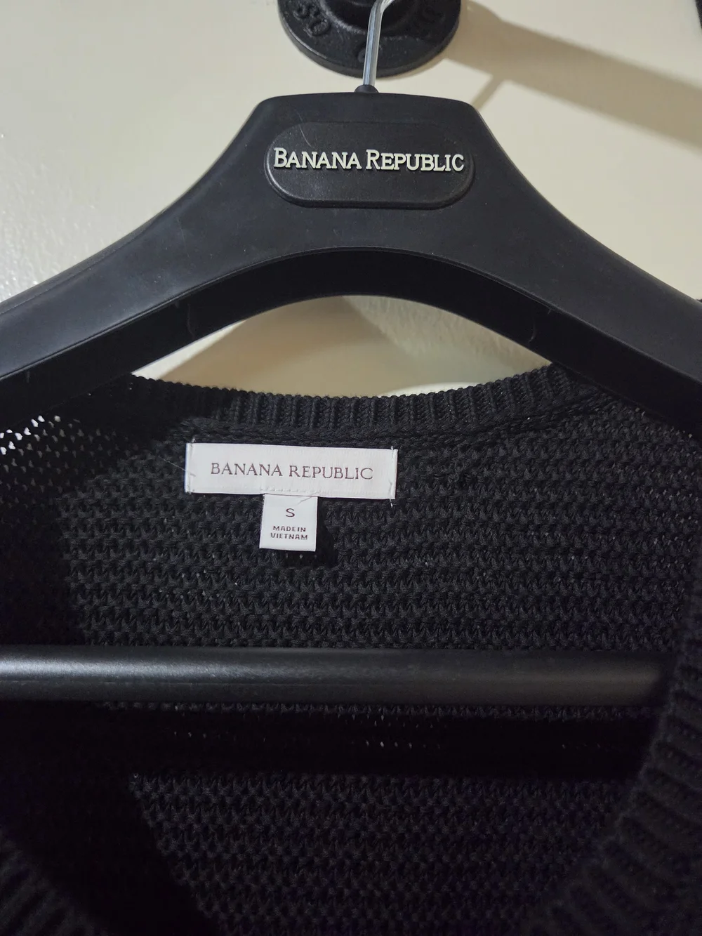 Banana Republic Men's Black Cotton Knit Sweater Tank Size Small